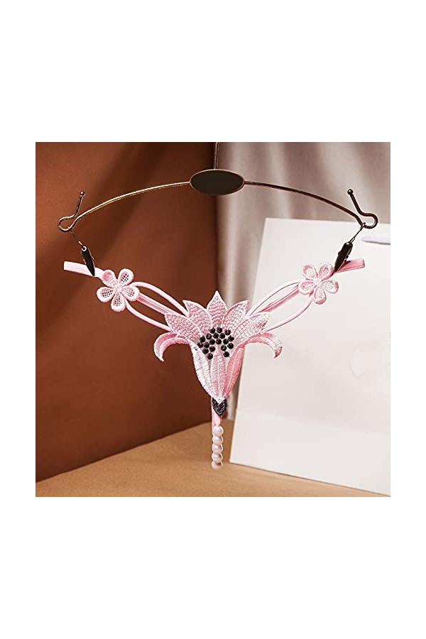 Générique Sexy Pantalon sous-vêtements Dames Lace Briefs Femmes Thong Culottes Thong Fesse Ouverte Pink, One Size 