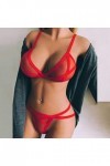 CreoQIJI Lingerie sexy sexy sous la poitrine pour femme, rouge, M