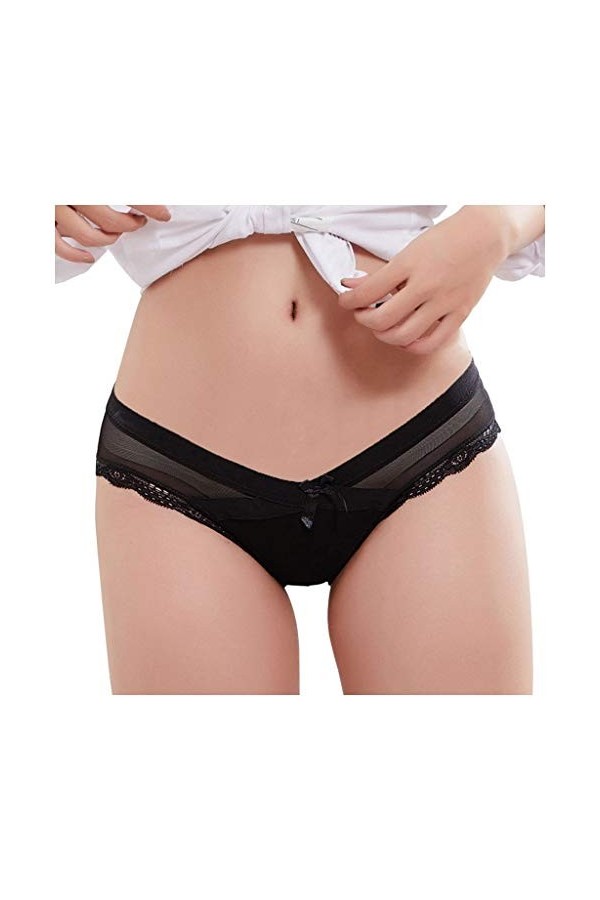 Générique Culotte en Dentelle Sexy String G-String Brief Underpant Femmes Lingerie M-XXL Sexy Corset Black, XL 