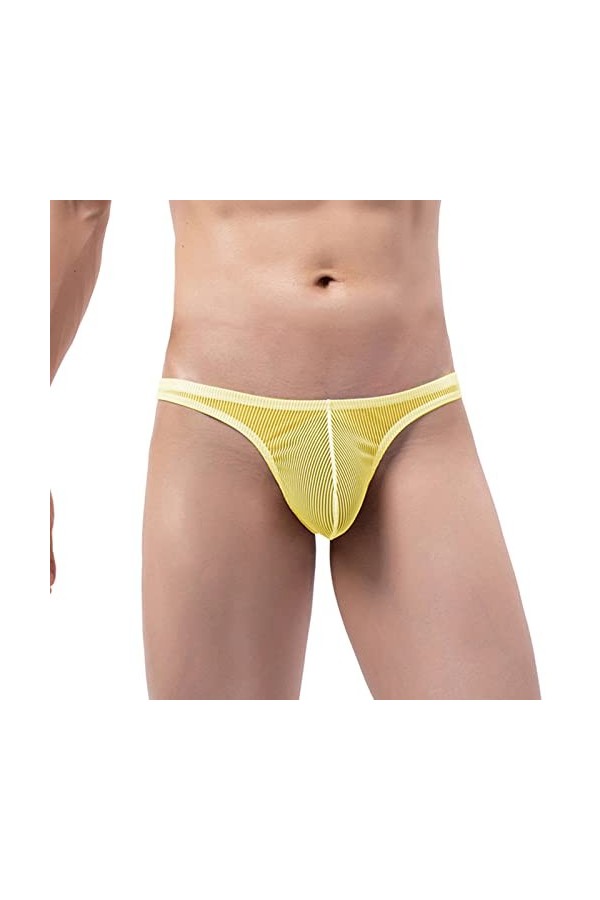 2023 Populaire Y26K Élégant Hommes Solide Couleur Sexy Respirant Taille Basse Tricoté Maille String String Briefs Peignoirs H