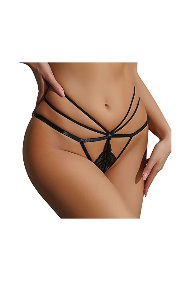 String Ficelle Pour Femme Sous-vêtements sexy pour femmes Culottes en maille extensible Culottes taille haute G String Thongs