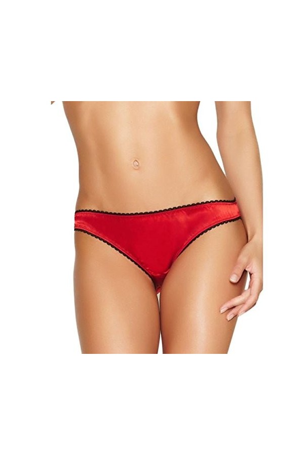 Pdakieyxnd Femmes Sexy Dentelle Rouge Culotte Mémoires sous-Vêtements Strings G-String Lingerie Lingeries Latex