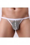 Strings en Maille Sexy pour Hommes Voir à Travers Le Bikini String en résille Bulge Pouch Briefs sous-vêtements Taille Basse 