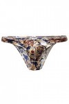 sous-vêtements imprimés en Soie glacée pour Hommes Culottes à Taille Basse avec Tongs Fleuries sous-vêtements String imprimés