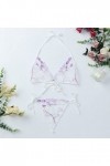 Femme Sexy Bodystocking Résille Combinaison Ensembles de lingerie pour femmes Sexy Dentelle Réglable Dentelle Fleur G String 