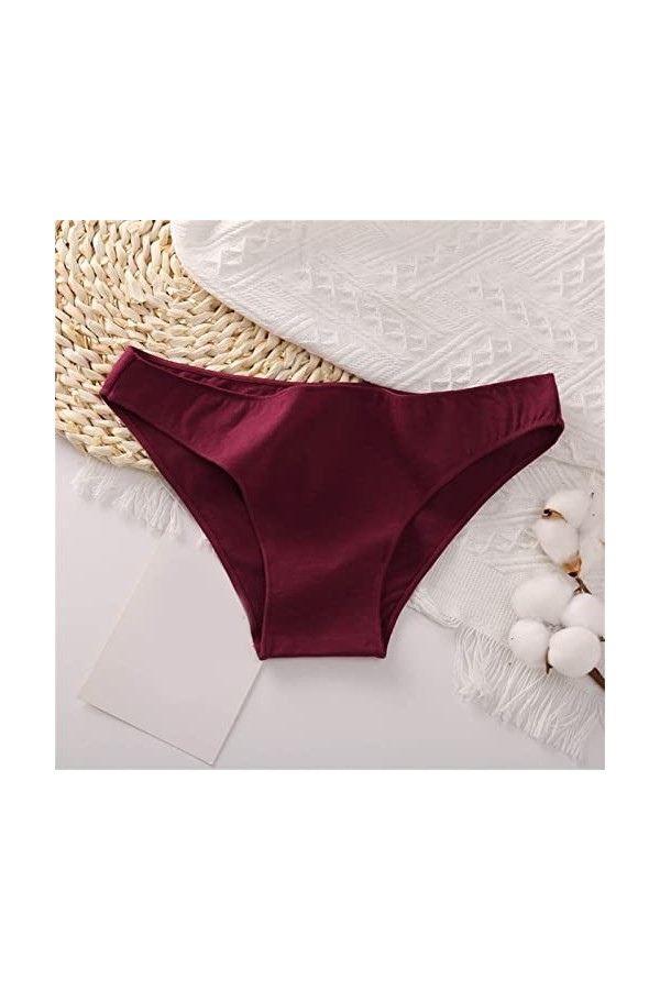 Lot Culotte Femme Femmes Maille nœud brodé Coton Transparent String Sexy sous-vêtements Dos Pansement évider Culotte String S