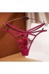 Générique Femmes Pantalon sous-vêtements Thong Thong Sexy Ladies Briefs Dentelle Culotte String Rouge Wine, One Size 