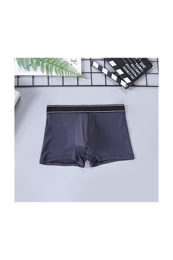 Sous-vêtements pour homme - Boxer rétro - Respirant - En soie glacée - Sexy - Sous-vêtements imprimés - Lingerie sexy - Pour 
