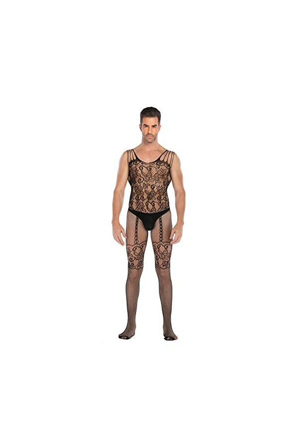 LDZYXY 1pc Sentiment Sexy Noir Hommes Outdoor Creux Net