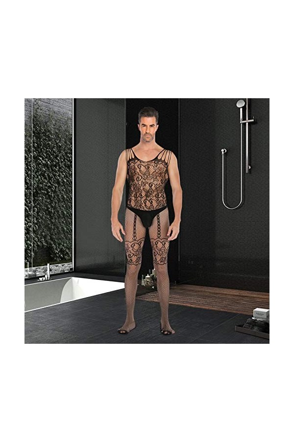 LDZYXY 1pc Sentiment Sexy Noir Hommes Outdoor Creux Net