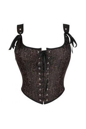 TaLcuS Sangle Punk Style Gothique Poitrine Binder Bandage Bustier À Lacets Femmes Taille Formateur Corset Gilet Color : D, S