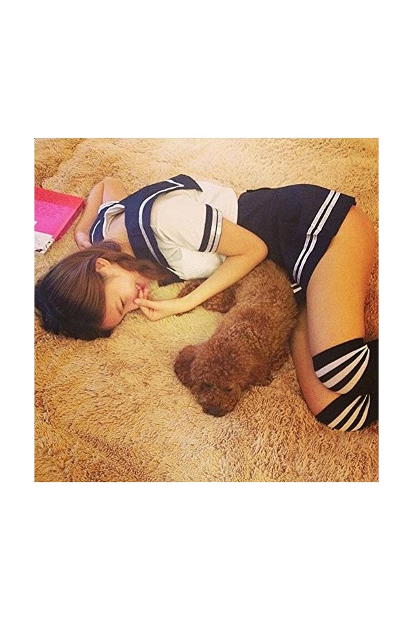 TDEOK Po Neon Vêtements de nuit pour étudiante écolière Costume Cosplay Sexy Lingerie Lingerie