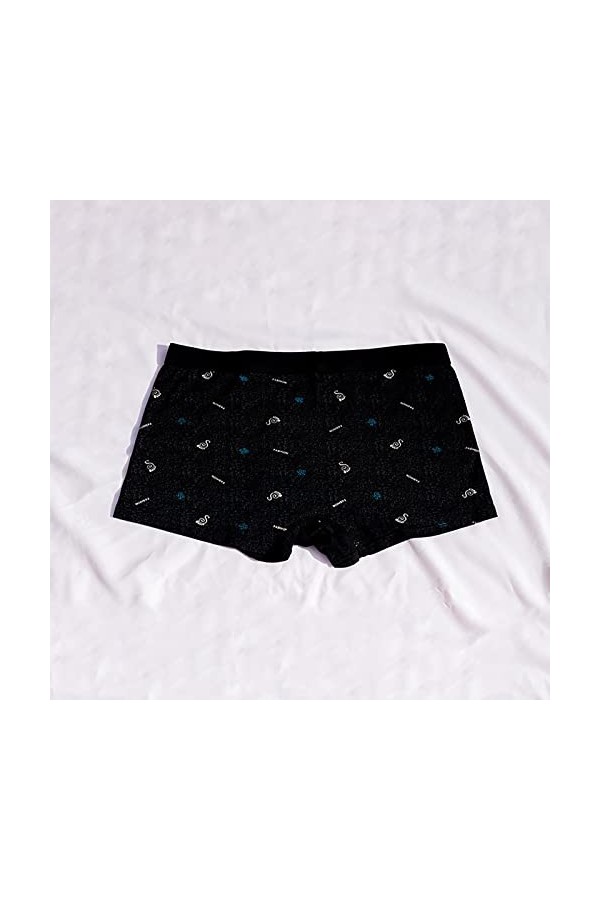 Beokeuioe Low Rise Boxer en coton élastique pour homme, A2 noir., XXXXL