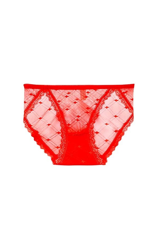 Short pour femme - Petits sous-vêtements sans couture - Culotte transparente avec bordure en dentelle pour femme - Culotte se