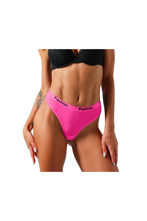 Briskorry Sous-vêtements de sport pour femme, couleur unie, confortable et respirante, taille haute, culotte pour femme, culo