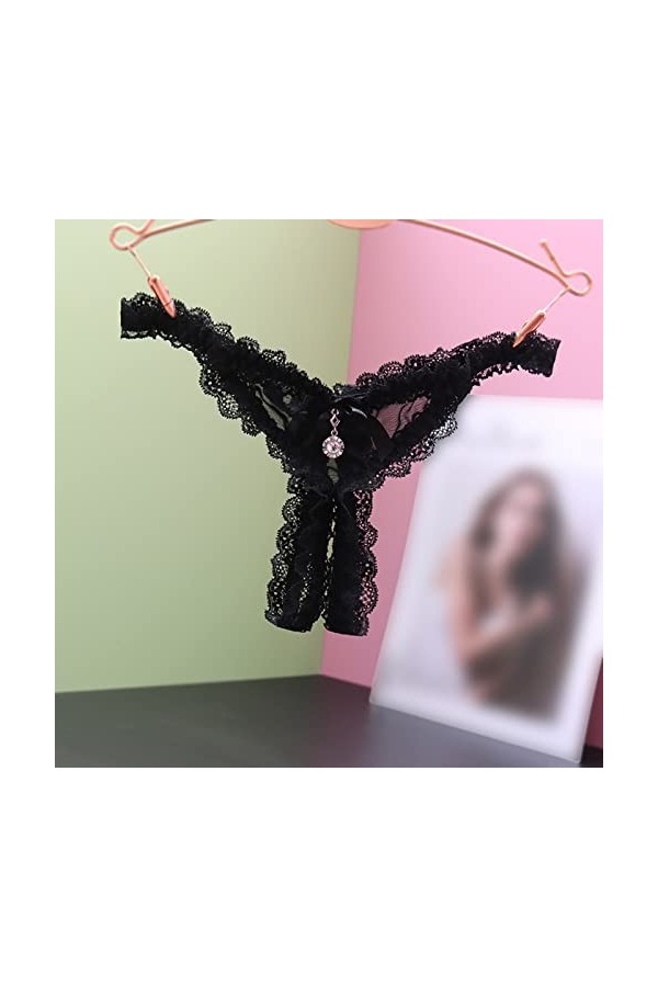 Culotte Femme Brassière Coton Bio Culotte sous-Vêtements String String en Femme Coquine Hot Ouverte Dentelle Lingerie Sexy Sl