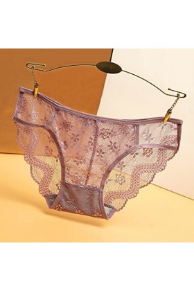 Hxiaen Culotte sexy en maille pour femme - String pour femme noire - Culotte en soie glacée, Or rose - 9, taille unique