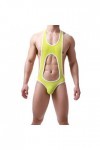 Boxer sexy en maille respirante pour homme, jaune, L