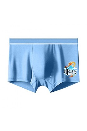 Beokeuioe Sous-vêtement rétro en coton pour homme - Pour un usage quotidien - En coton doux - Avec stretch, B Bleu ciel, L