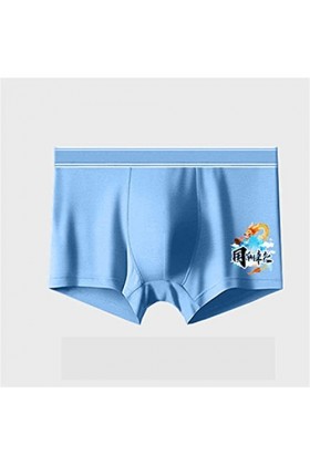 Beokeuioe Sous-vêtement rétro en coton pour homme - Pour un usage quotidien - En coton doux - Avec stretch, B Bleu ciel, L
