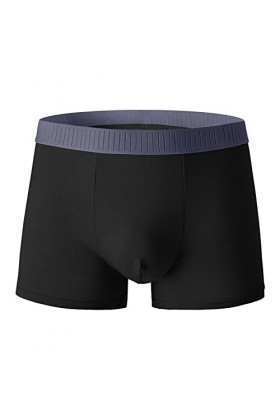 Beokeuioe Sous-vêtements avec lettre imprimée - Boxer basique - Pour homme - Respirant, A2 noir., XXXL