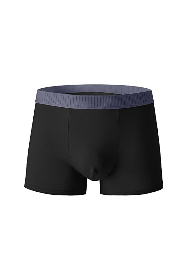 Beokeuioe Sous-vêtements avec lettre imprimée - Boxer basique - Pour homme - Respirant, A2 noir., XXXL