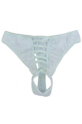 LULER Mode sexy sexy dentelle ruban sous-vêtements pour hommes sous-vêtements sexy pour hommes corset lingerie sexy, bleu cla