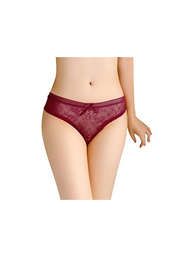 Deals of The Day Clearance Femme Érotique Femmes Sexy Ceinture Mince String Ouvert T Pantalon Taille Basse Brodé Culotte Culo