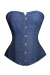 Corset Basque À Lacets Pour Femmes Corset Sexy Avec Boucle En Jean Corset Overbust Pour Femmes Corsets Rétro Sans Bretelles G