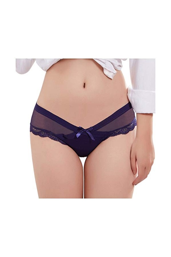 Générique Culotte en Dentelle Sexy String G-String Brief Underpant Femmes Lingerie M-XXL Sexy Corset Blue, M 