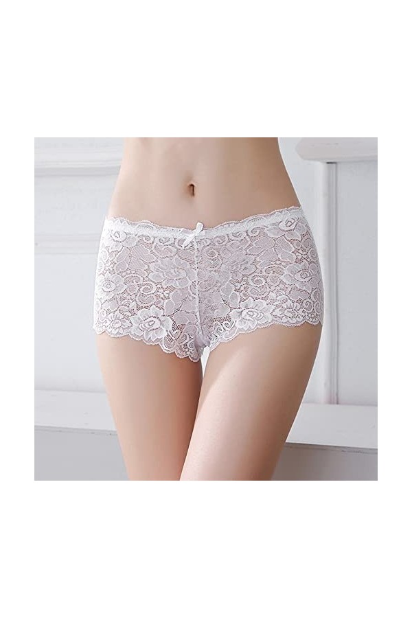 PANPANY Culottes pour Femme Soutien-Gorge Taille Basse Culottes Panties Slips Tanga Sexy Dentelle Multicolore Multipack Confo