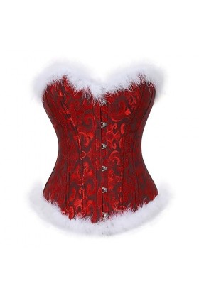 Top Corset Bustier Femme - Corset Bustier Femme Lingerie Sexy Père Noël Sexy Costumes Père Noël Pour Femme Noël Noir Rouge Pl