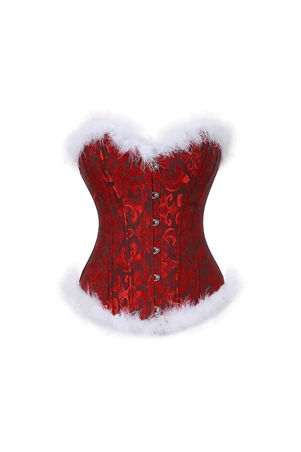 Top Corset Bustier Femme - Corset Bustier Femme Lingerie Sexy Père Noël Sexy Costumes Père Noël Pour Femme Noël Noir Rouge Pl