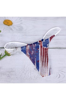 JIYAYUIX Sexy G String Imprimé Culotte Femme T Back Culotte Confort Doux Taille Basse sous-vêtement Jetable Watermelon Red, 