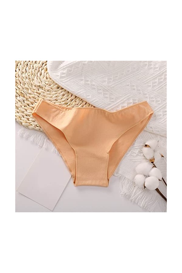 Lot Culotte Femme Femmes Maille nœud brodé Coton Transparent String Sexy sous-vêtements Dos Pansement évider Culotte String S