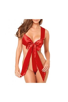 Bretelles & nbsp. Sous-vêtements pyjamas en dentelle en acier sexy pyjamas Combinaison sexy pour femmes, rouge, taille unique