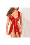 Bretelles & nbsp. Sous-vêtements pyjamas en dentelle en acier sexy pyjamas Combinaison sexy pour femmes, rouge, taille unique