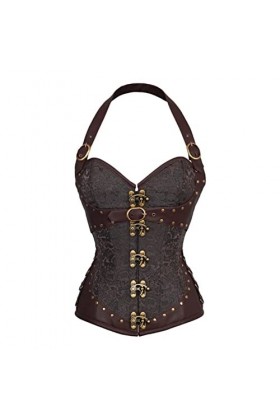 KEMNET Corset Underbust Sexy Lace Up Corsets Bustier Corset Color : Blue, Size : S 