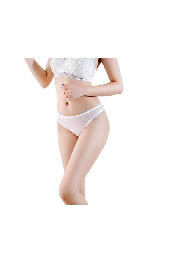 Générique String Dentelle sans Couture Culotte en Dentelle Sexy pour Femmes Couleur Unie Bord en Dentelle Culotte Taille Bass