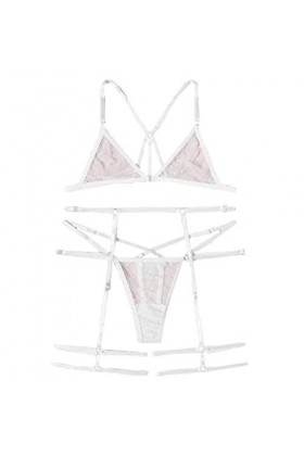 Ensemble Lingerie Sexy Femme Coquine Hot Dentelle Jarretière Ensemble de Soutien-Gorge et de Culottes Sexy à Bretelles Elasti