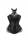 TaLcuS Steampunk Corset Gothique Acier Bustier Acier Désossé Femmes Minceur Corps Tops Sexy Halter Corsets Color : Svart, Si