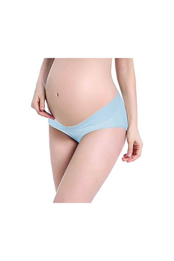 Briskorry Culotte de grossesse pour femme - Sous-vêtement respirant en forme de V avec taille basse - Pantalon souple pour fe