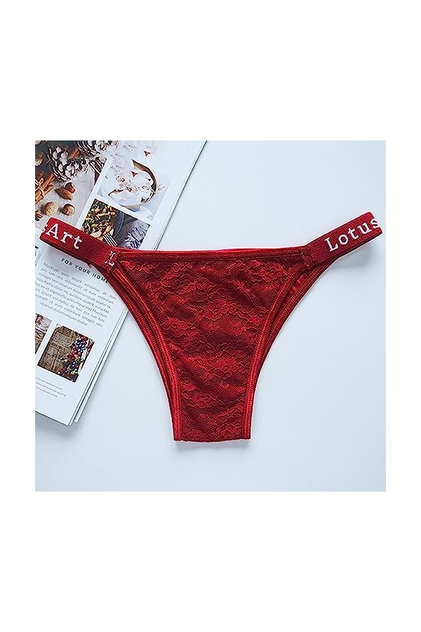 Femme Culotte Culottes et Slips Dentelle Lingerie Culottes Coton Sexy String Ouvert à Tanga Dentelle String Respirant sous-Vê