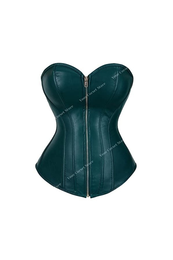 SARGE Corset en cuir rouge Top Y2k plus taille Sexy Corset Bustier Top Gothic Black Leather Top Corsets marron pour femme