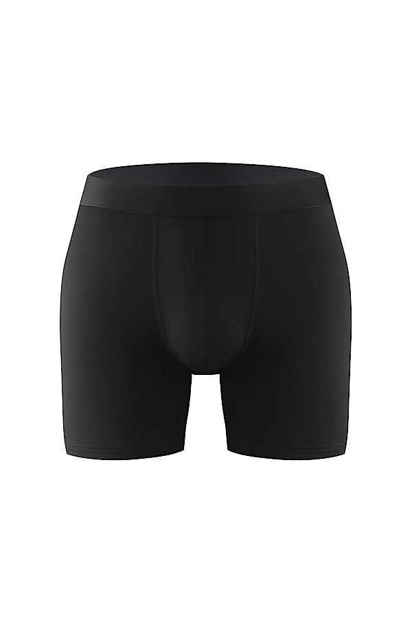 Beokeuioe Sous-vêtements avec lettre imprimée - Boxer basique - Pour homme - Sexy - Rétro - Pour homme - Respirant, b noir, M