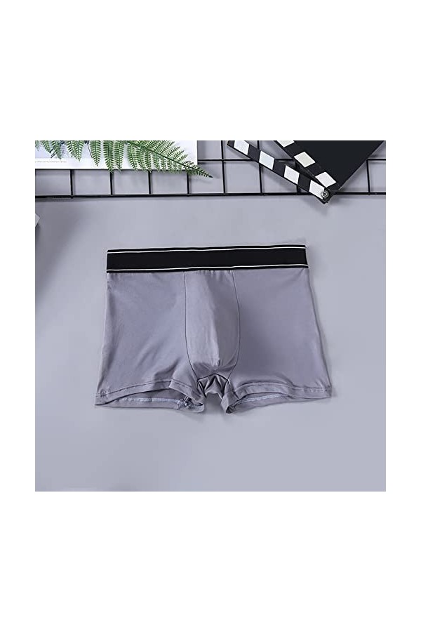 Sous-vêtements pour homme - Boxer rétro - Respirant - En soie glacée - Sexy - Sous-vêtements imprimés - Lingerie sexy - Pour 