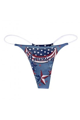 JIYAYUIX Sexy G String Imprimé Culotte Femme T Back Culotte Confort Doux Taille Basse sous-vêtement Jetable Blue, M 