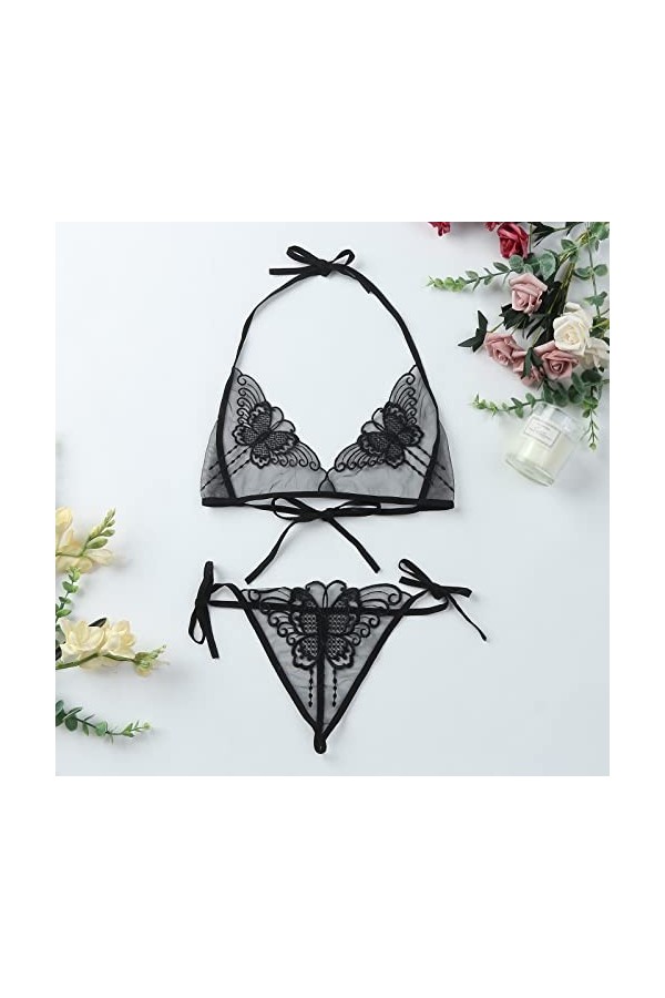 Body RéSille Bodystocking Plus sans Entrejambe Ensembles de Lingerie pour Femmes Sexy Dentelle réglable Dentelle G String Pan