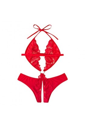 Luckywaqng Jarretière Sexy Femmes Dentelle Deep V-V Sexy Sous-vêtements Body Costume Une Pièce Sous-Vêtements Lingerie Coutur