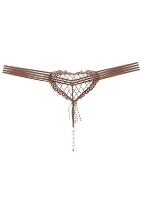 Culotte Femme Dames Blanches Culottes Culotte Creuse en Forme de cœur Sexy pour Femme Culotte Taille Basse Perle Sexy T Line